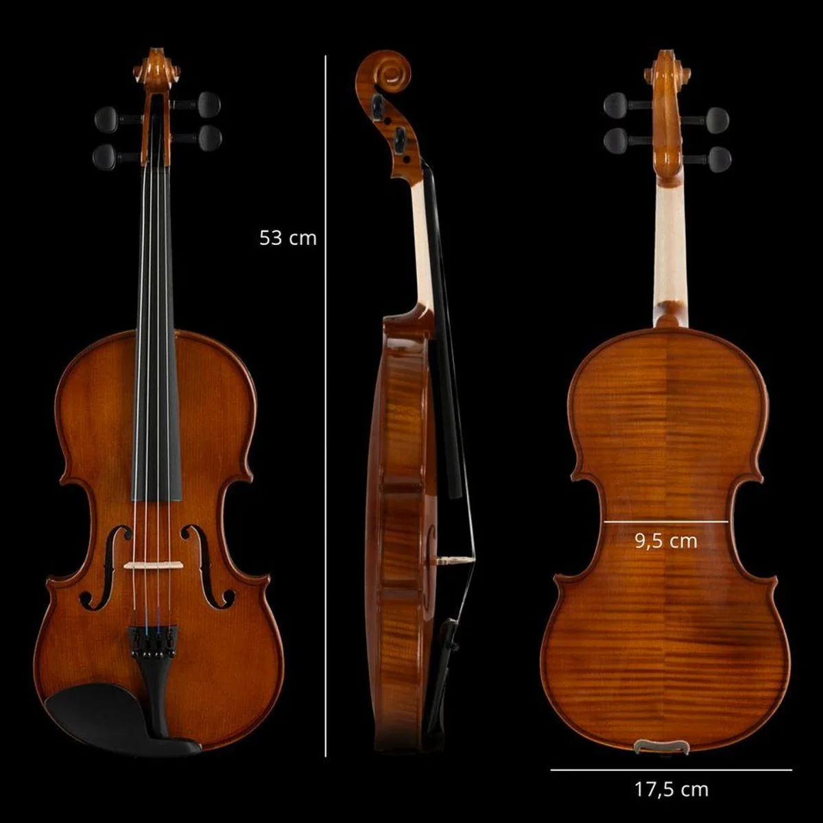 Classic Cantabile VP-130 4/4 Violinenset, vollmassiv, inkl. Bogen und Koffer 4