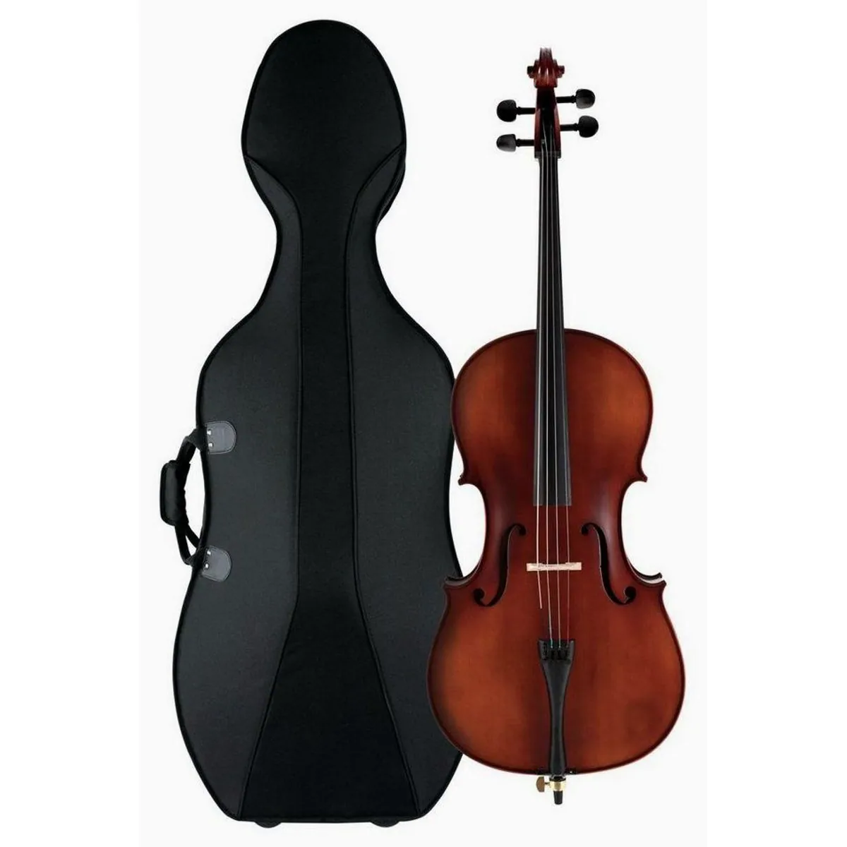 Classic Cantabile Cello Brioso Set, geflammter Ahorn, inklusive Trolley-Koffer — ideal für Einsteiger