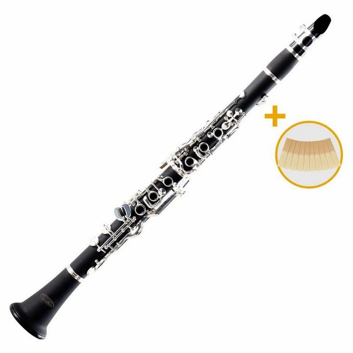Classic Cantabile Klarinette CLK-20, Ebonit-Korpus, 10er Pack Blätter, Koffer inklusive