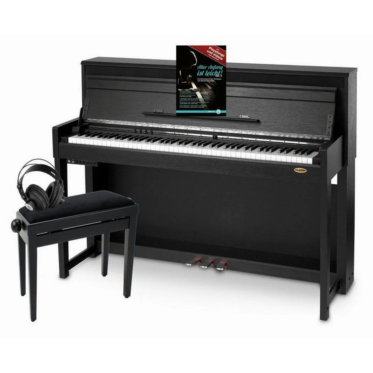 Classic Cantabile UP-1 Digitalpiano Set, 88 gewichtete Tasten, 40 Sounds