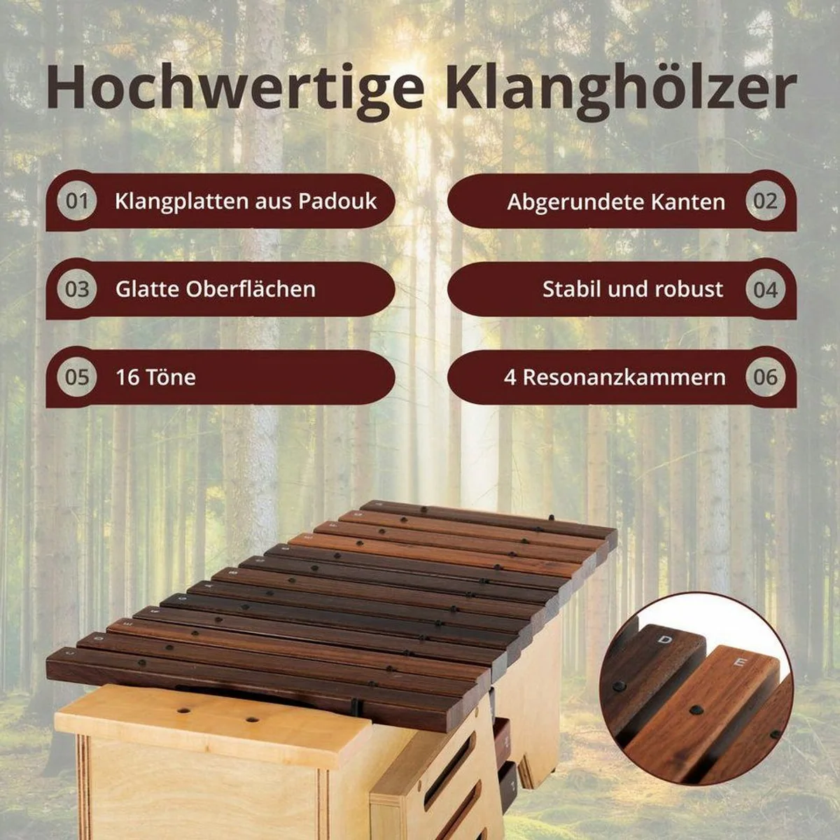Classic Cantabile AX-1600NG Altxylophon, 16 Töne, inkl. Wollkopfschlägel 3