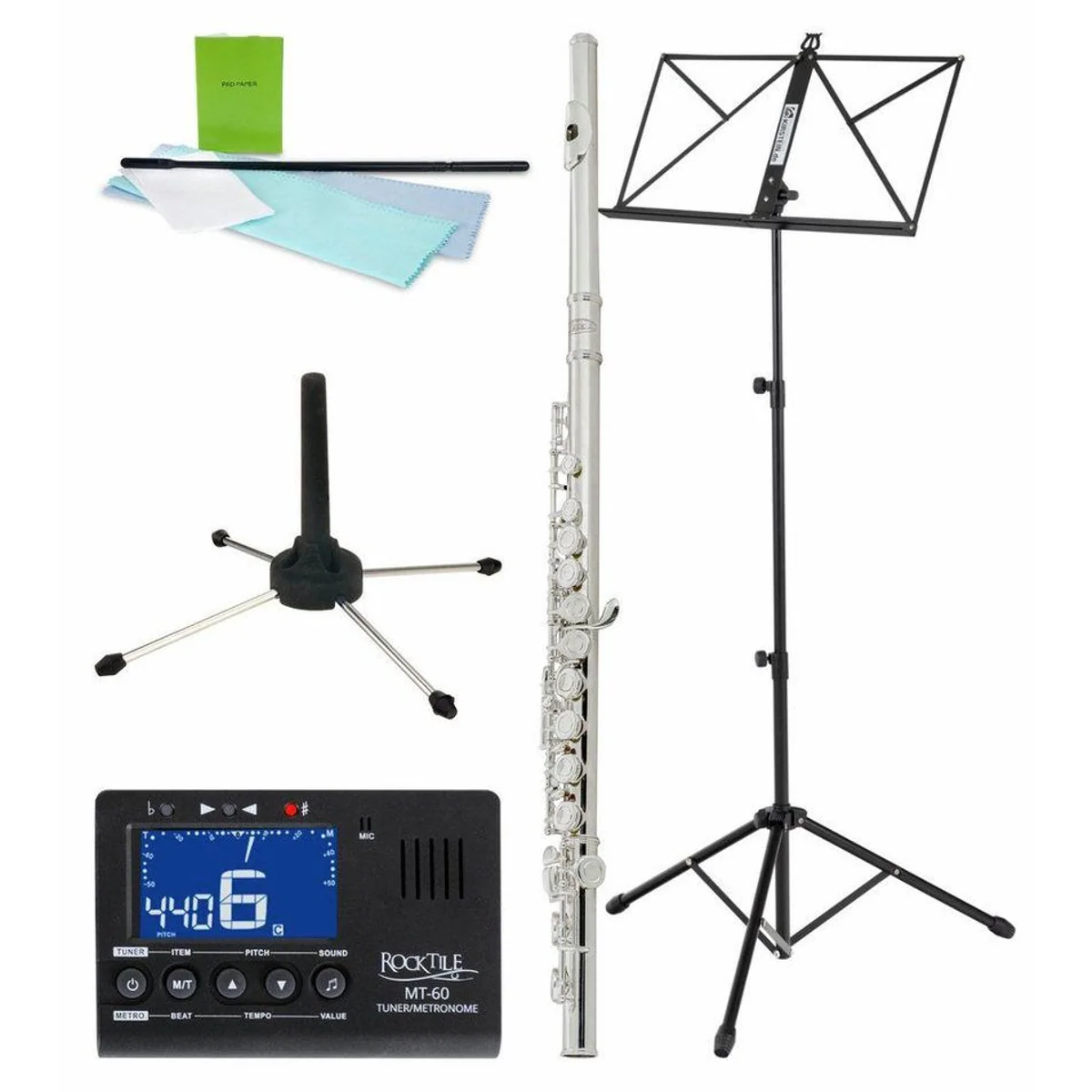 Classic Cantabile FL-200 Querflöte, Neusilber, inkl. Zubehör — ideal für Einsteiger