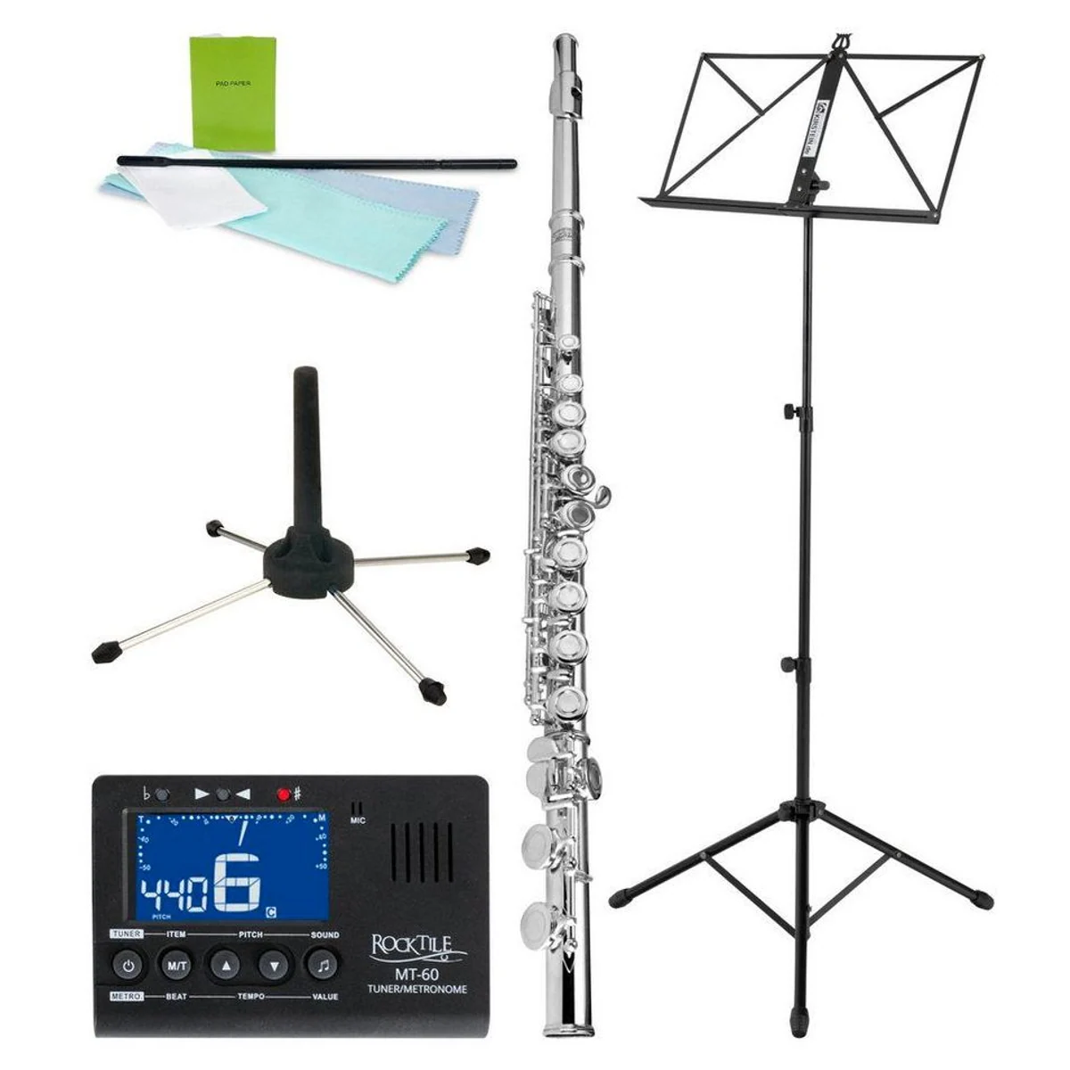 Classic Cantabile FL-200 Querflöte, Neusilber, inkl. Ständer & Metronom