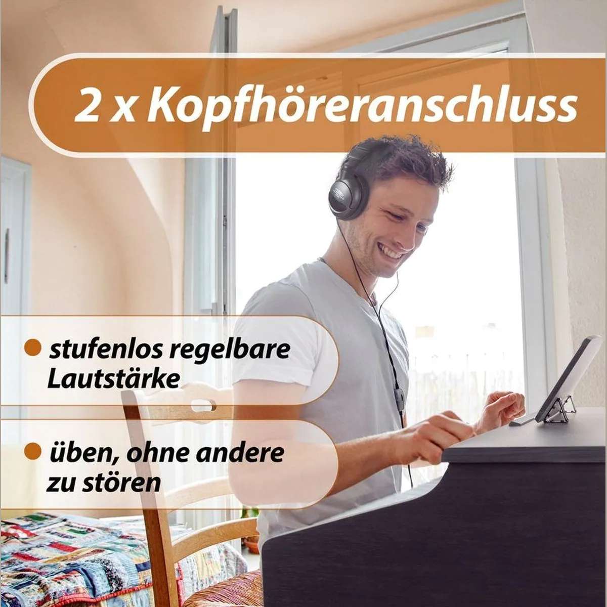 Classic Cantabile DP-50 E-Piano Set, 88 Tasten Hammermechanik, Twin-Piano-Funktion 3