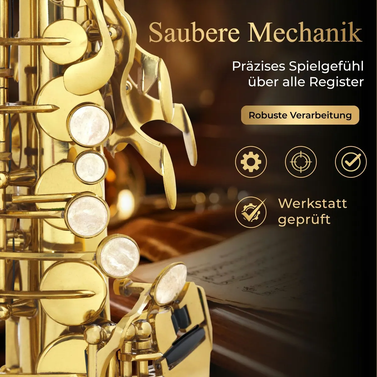 Classic Cantabile Altsaxophon AS-450, leichte Ansprache, klarer Ton, umfangreiches Zubehör 4