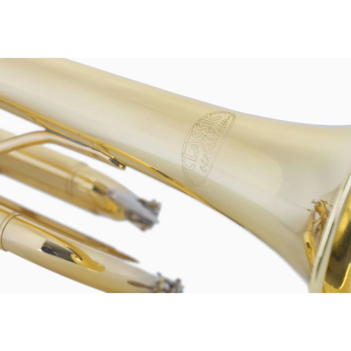 Classic Cantabile TR-30L Trompete, 3 Monel-Ventile, Goldmessing Mundrohr, inkl. Koffer & Mundstück 5