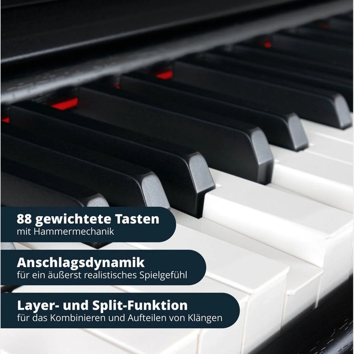 Classic Cantabile DP-230 E-Piano, 88 Tasten, Hammermechanik, 40 Voices, 200 Rhythmen 3