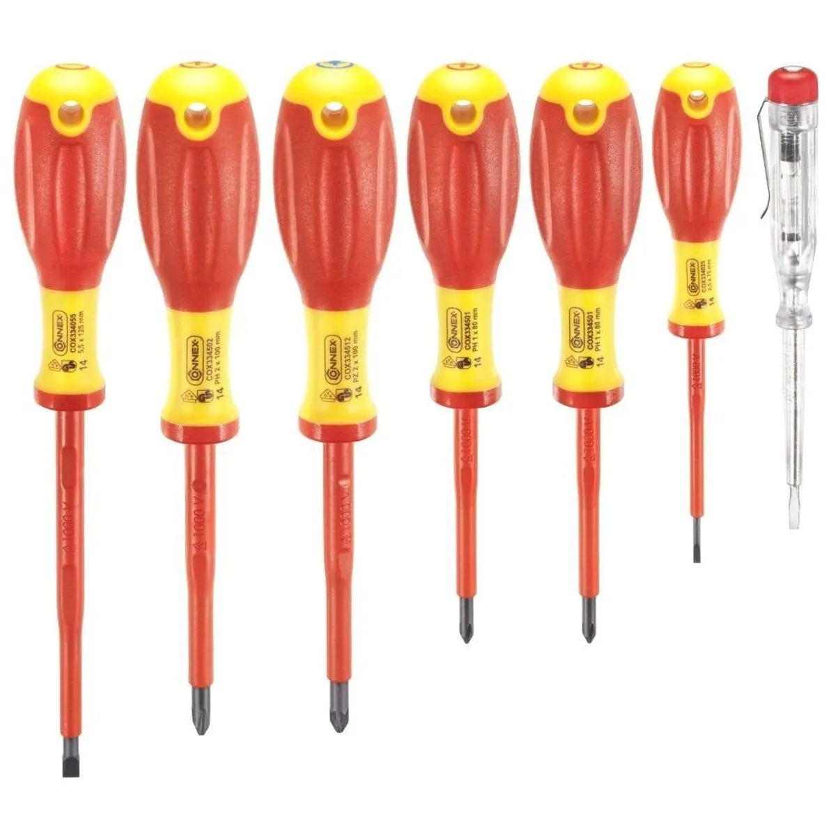 Connex Schraubendrehersatz 7-teilig VDE, ergonomischer Griff, isolierte Klingen