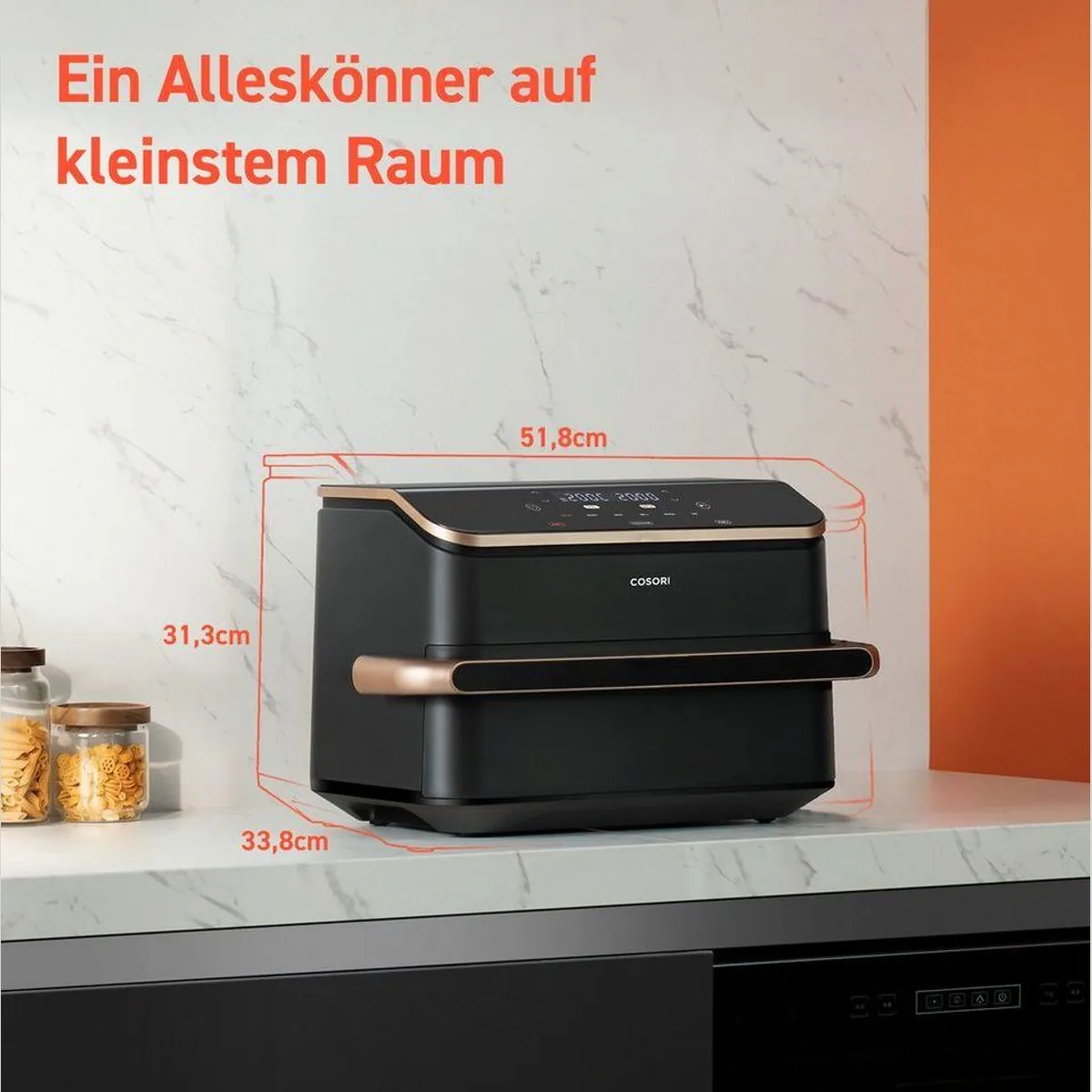 Cosori DualBlaze TwinFry Heißluftfritteuse, 10L, 2 Kammern, 2800 W, WiFi, 70 Rezepte 2