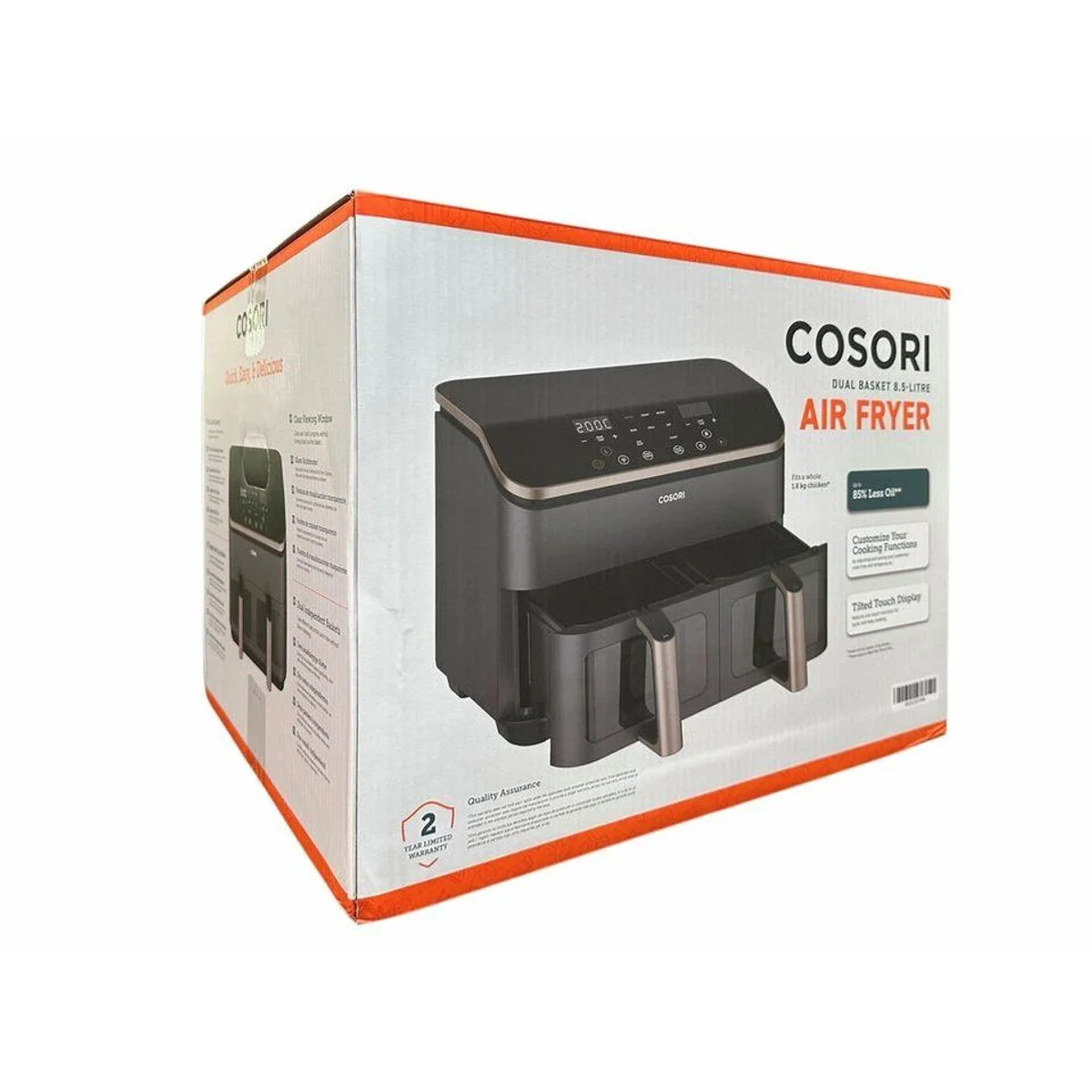 Cosori CAF-R903-AEU Heißluftfritteuse, 8,5 L Kapazität, zwei Zonen, vielseitig einsetzbar 3