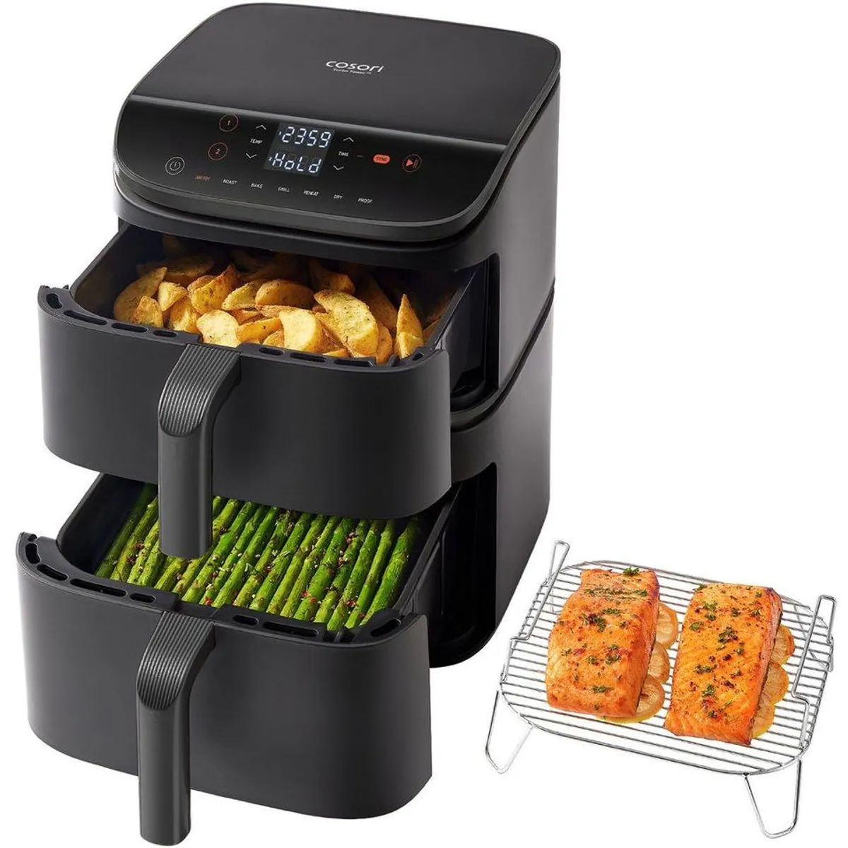 Cosori Turbo Tower CAF-DC121, 10,8L, 7 Funktionen, 2630 W — effizient und platzsparend 2
