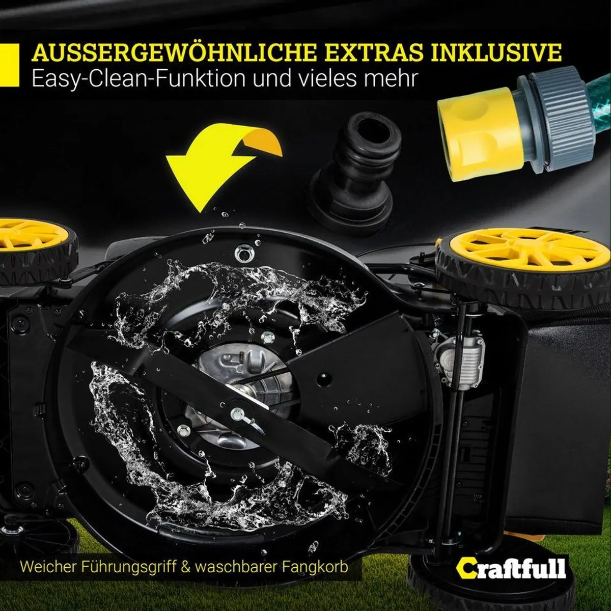 Craftfull CR-196-30E Benzinrasenmäher, 6 PS, E-Starter, 53 cm Schnittbreite 4