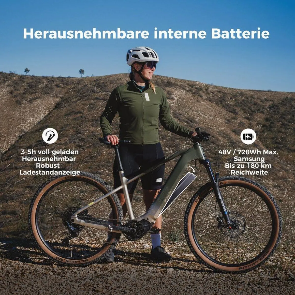 DERUIZ E-Bike Mountainbike Dolomit, 29 Zoll, 180 km Reichweite, 110 Nm — vielseitig, leistungsstark, komfortabel 5