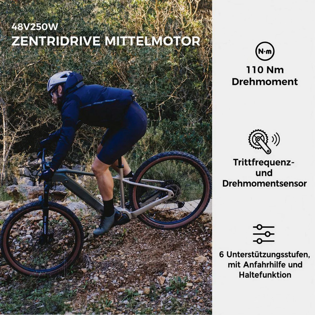 DERUIZ E-Bike Mountainbike 29 Zoll, 110 Nm, 6 Unterstützungsstufen, 720 Wh Akku 4