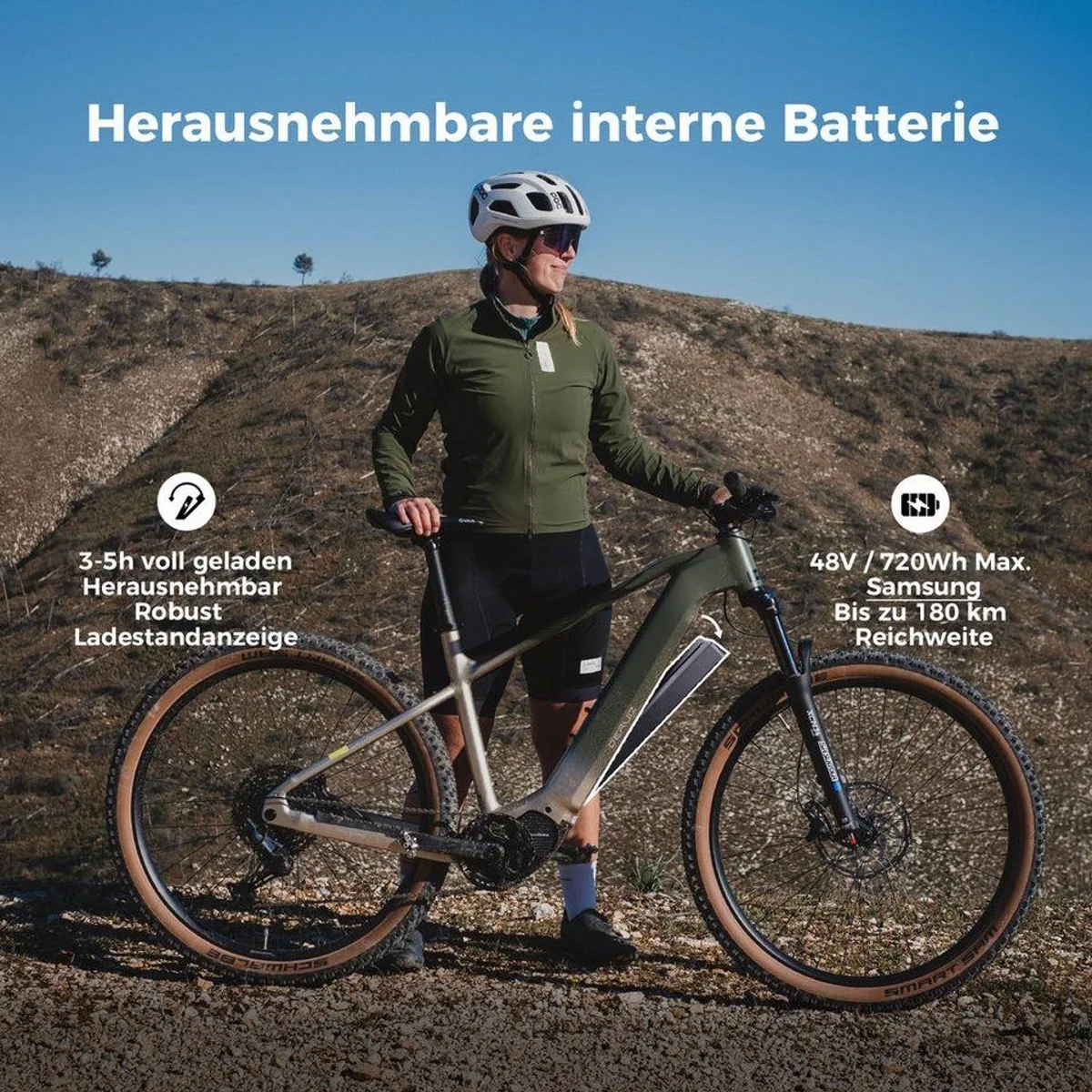 DERUIZ E-Bike Mountainbike 29 Zoll, 110 Nm, 6 Unterstützungsstufen, 720 Wh Akku 5