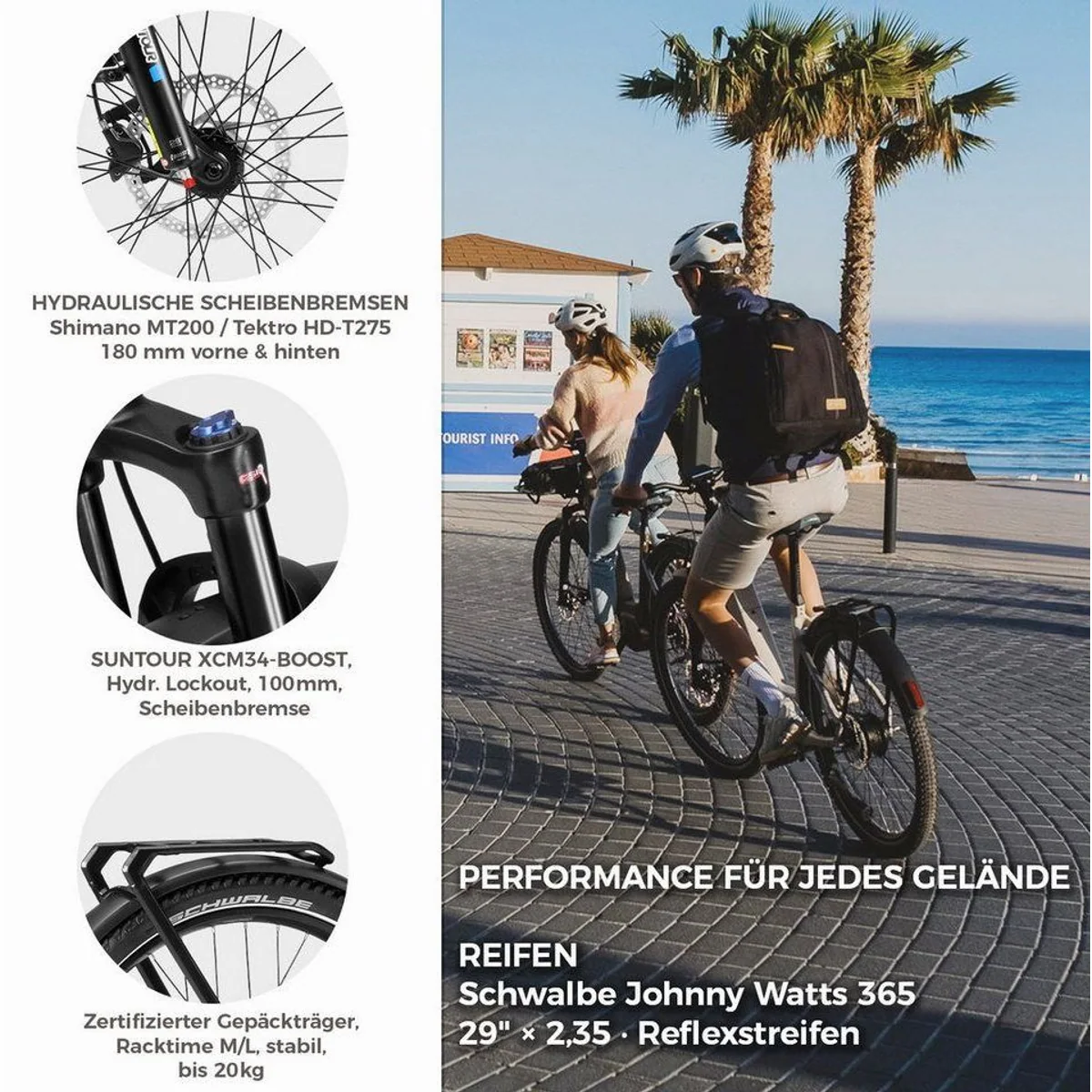 DERUIZ Mica Pro E-Bike, 110Nm Mittelmotor, 720Wh Akku, Tiefeinsteiger — ideal für Pendler und Tourenfahrer 3