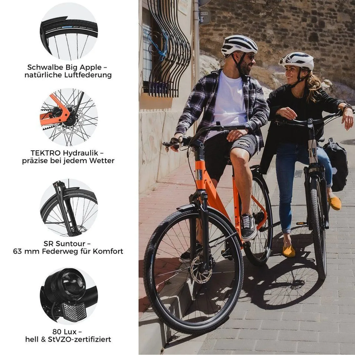 DERUIZ Turmali Comfort E-Bike, 28 Zoll, hydraulische Bremsen, Gates Riemenantrieb, 360 Wh 5