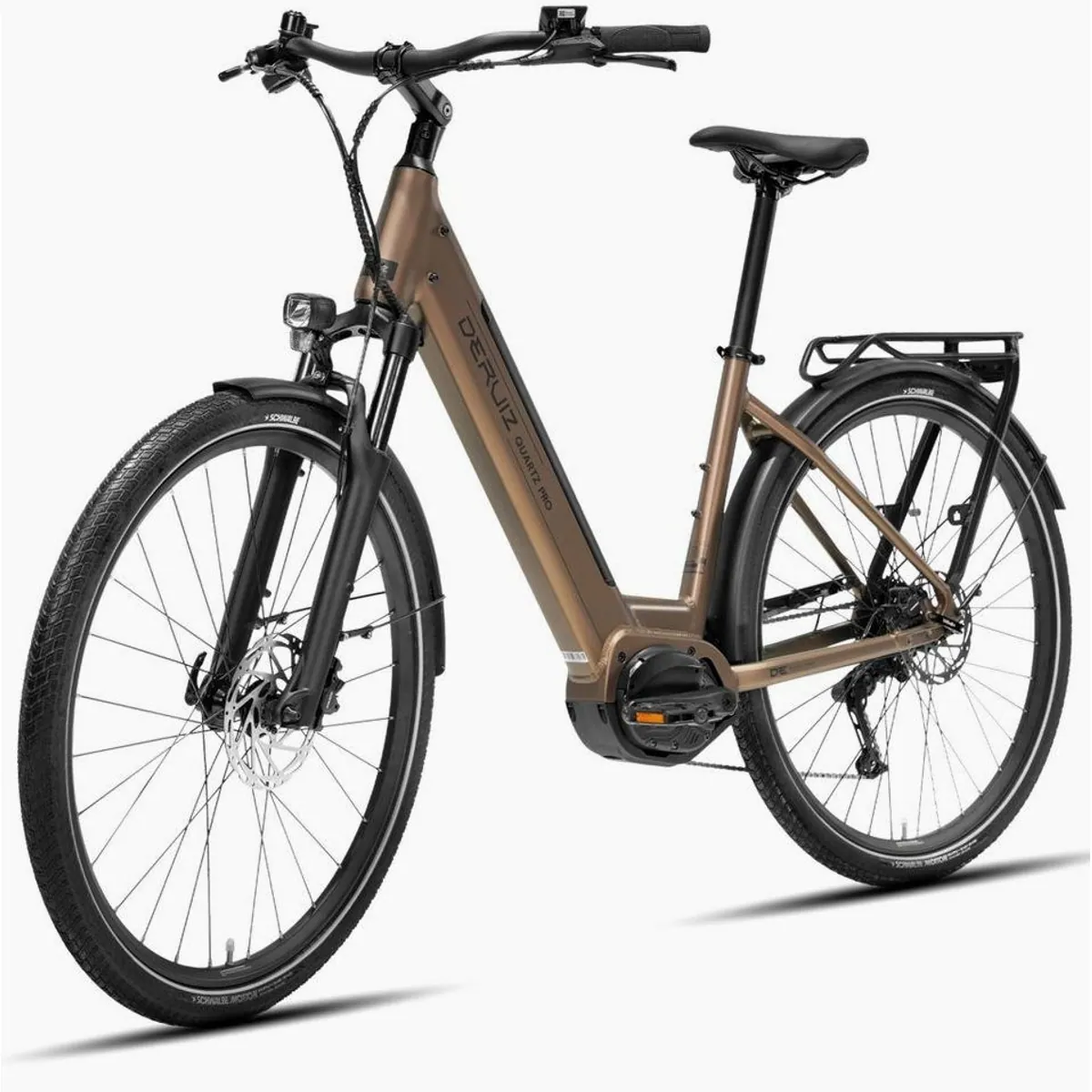 DERUIZ E-Bike Cityrad Quartz Pro, 100 Nm Mittelmotor, 644 Wh Akku, 9-Gang Shimano