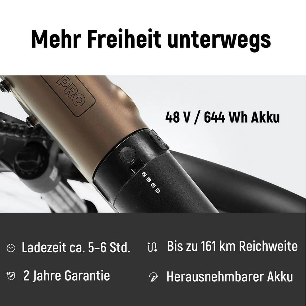 DERUIZ E-Bike Cityrad Quartz Pro, 100 Nm Mittelmotor, 644 Wh Akku, 9-Gang Shimano 3