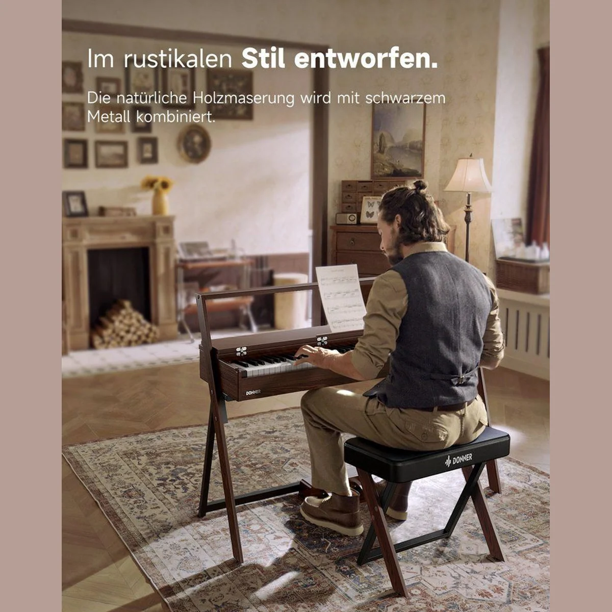 Donner R300 Digitalpiano, 88 gewichtete Tasten, Dual-Bluetooth-Funktion 2