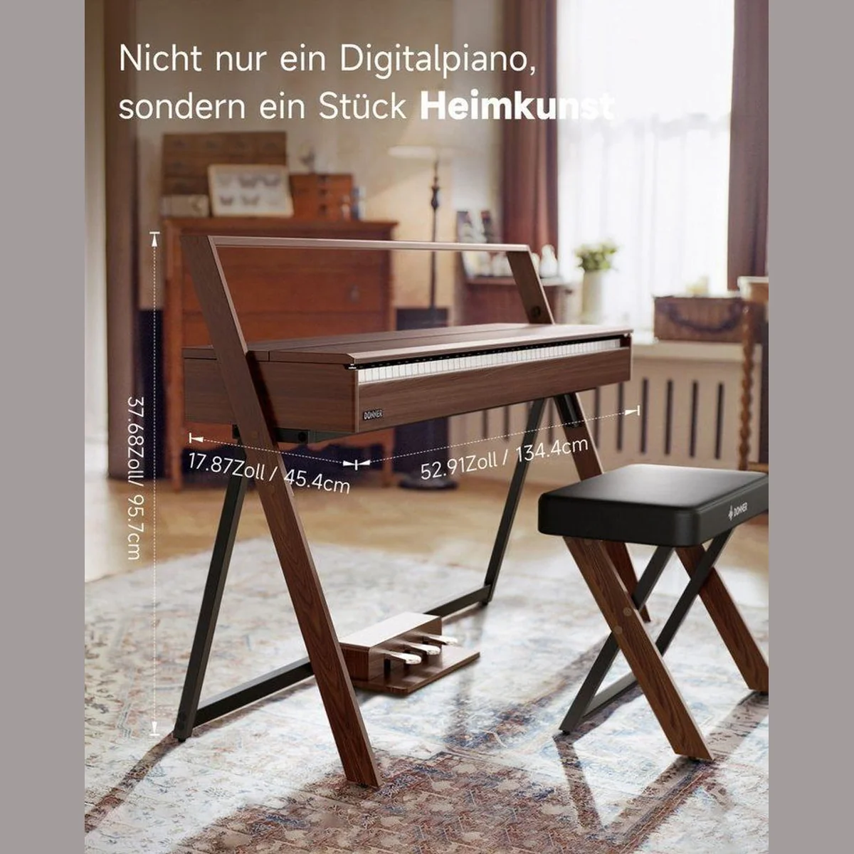 Donner R300 Digitalpiano, 88 gewichtete Tasten, Dual-Bluetooth-Funktion 3