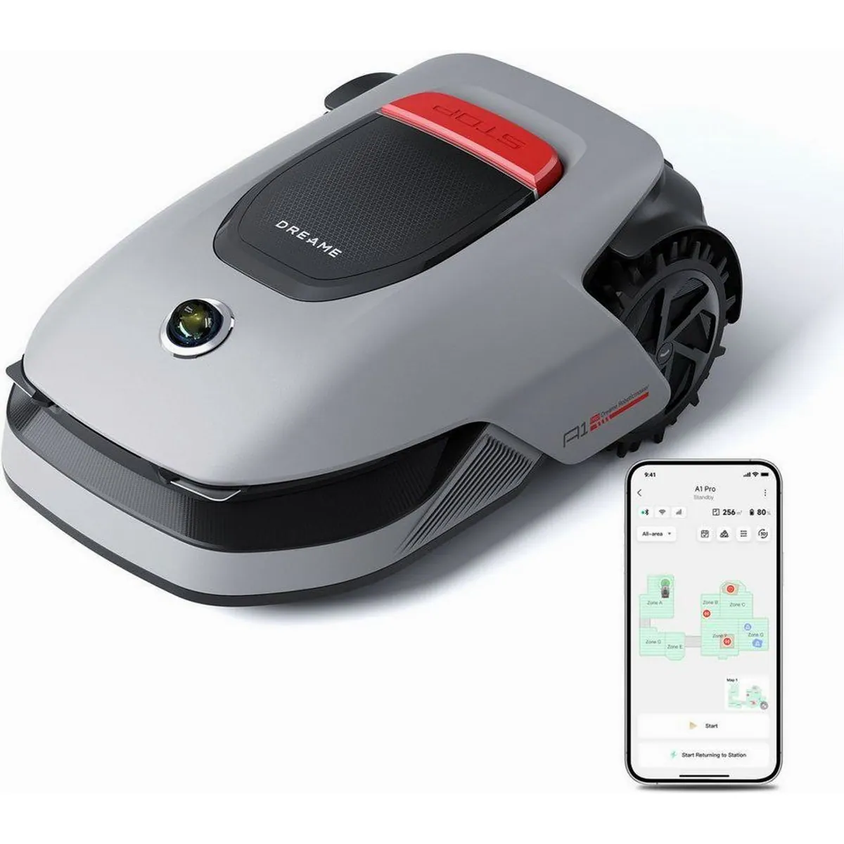 Dreame Mower A1 Pro, präzise Navigation, duales Kartenmanagement, für Flächen bis 2000 m²