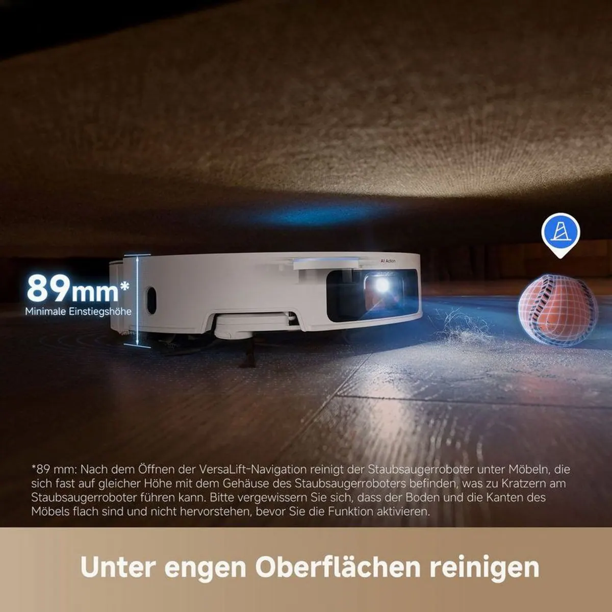 Dreame X50 Ultra Complete, 20.000 Pa Saugkraft, Wischfunktion, kabellos, Hindernisüberwindung 5