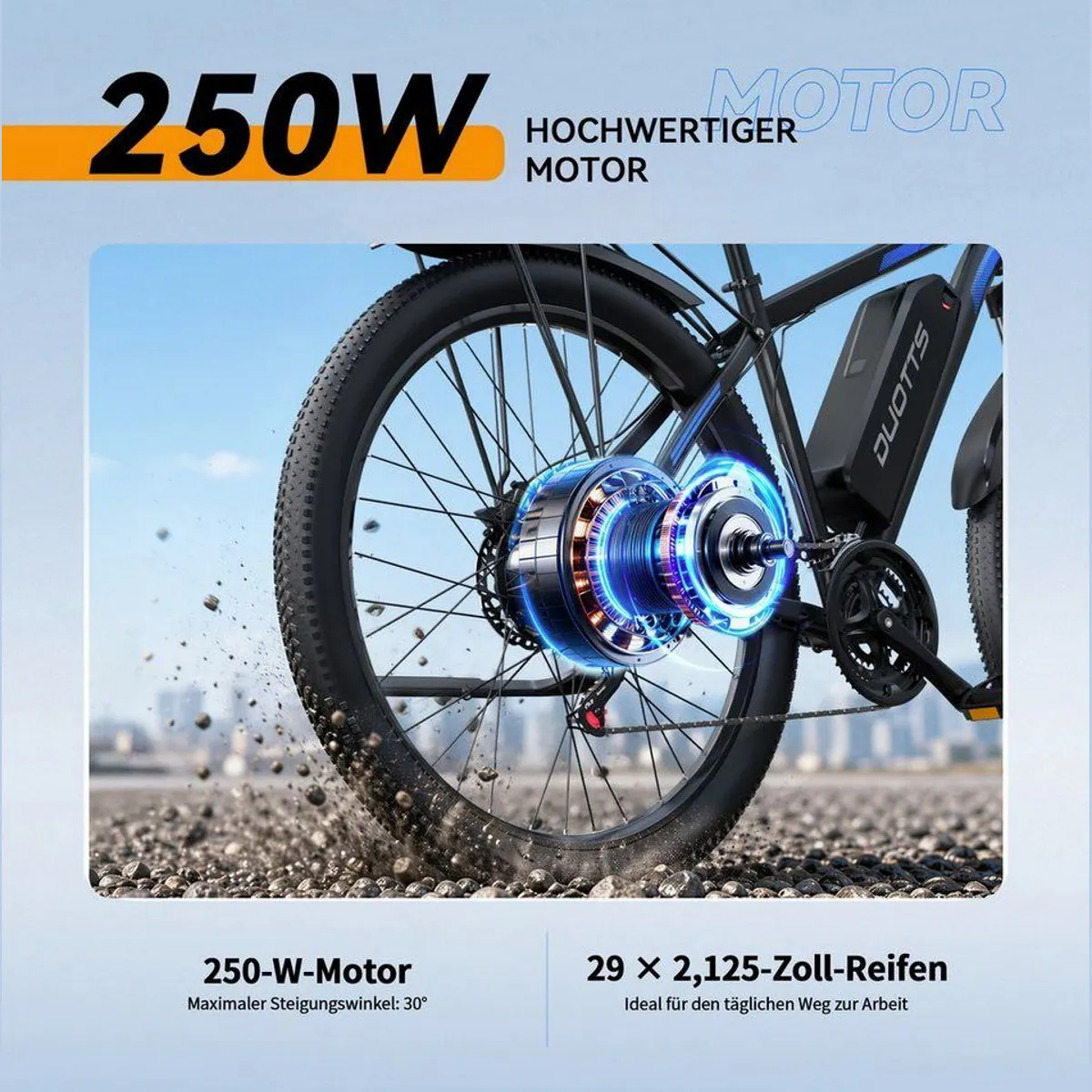 DUOTTS C29-L E-Bike, 250W Motor, 110 km Reichweite, hydraulische Bremsen 5