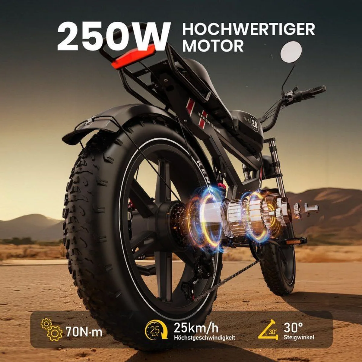 DUOTTS F20 E-Bike, 140 km Reichweite, 20×4,0 Zoll Fat-Tires, APP-Sicherheit 5