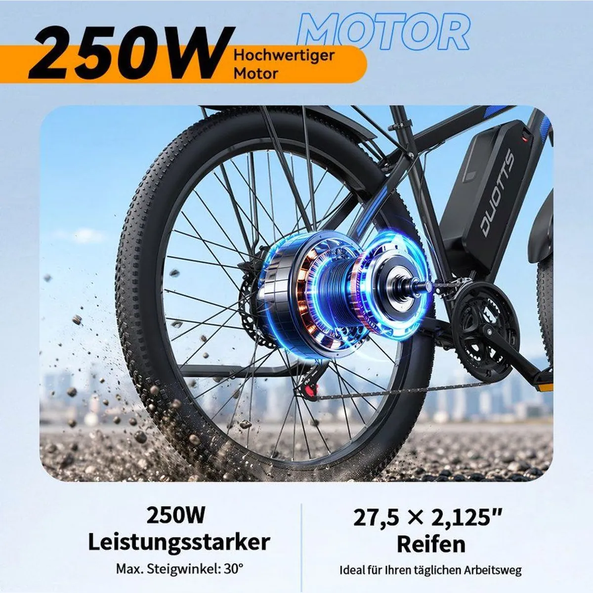 DUOTTS C29-L E-Bike, 110 km Reichweite, hydraulische Bremsen, 250W Motor 3