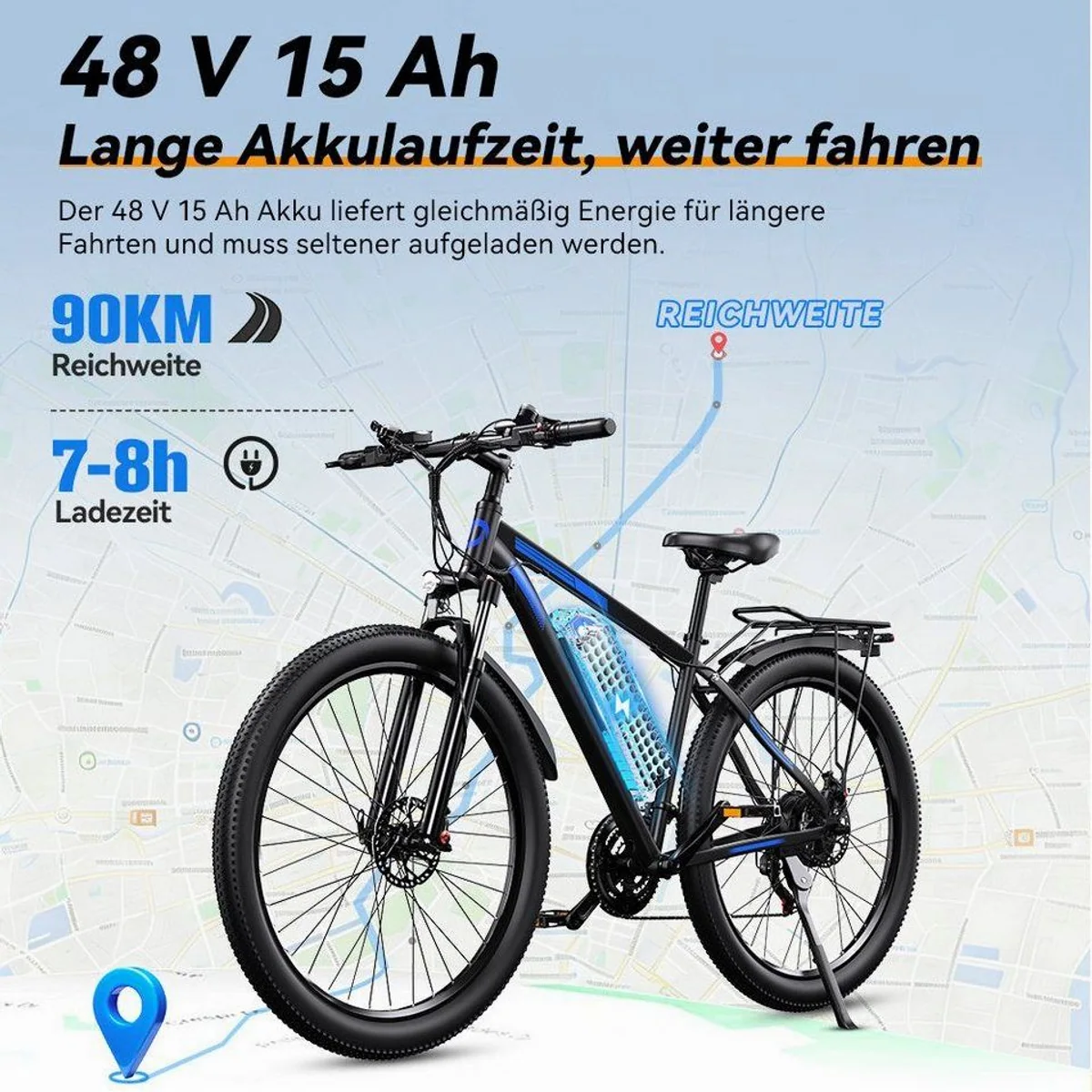 DUOTTS C29-L E-Bike, 110 km Reichweite, hydraulische Bremsen, 250W Motor 4