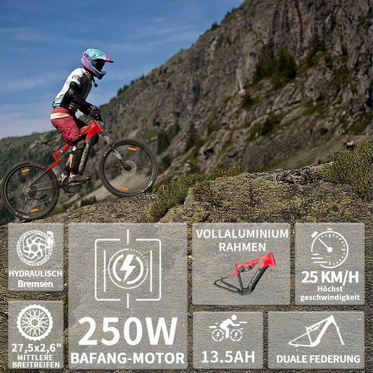 DUOTTS E29 Elektro-Mountainbike, 48V Akku, 14-Gang Shimano, IPX4-Schutz 5