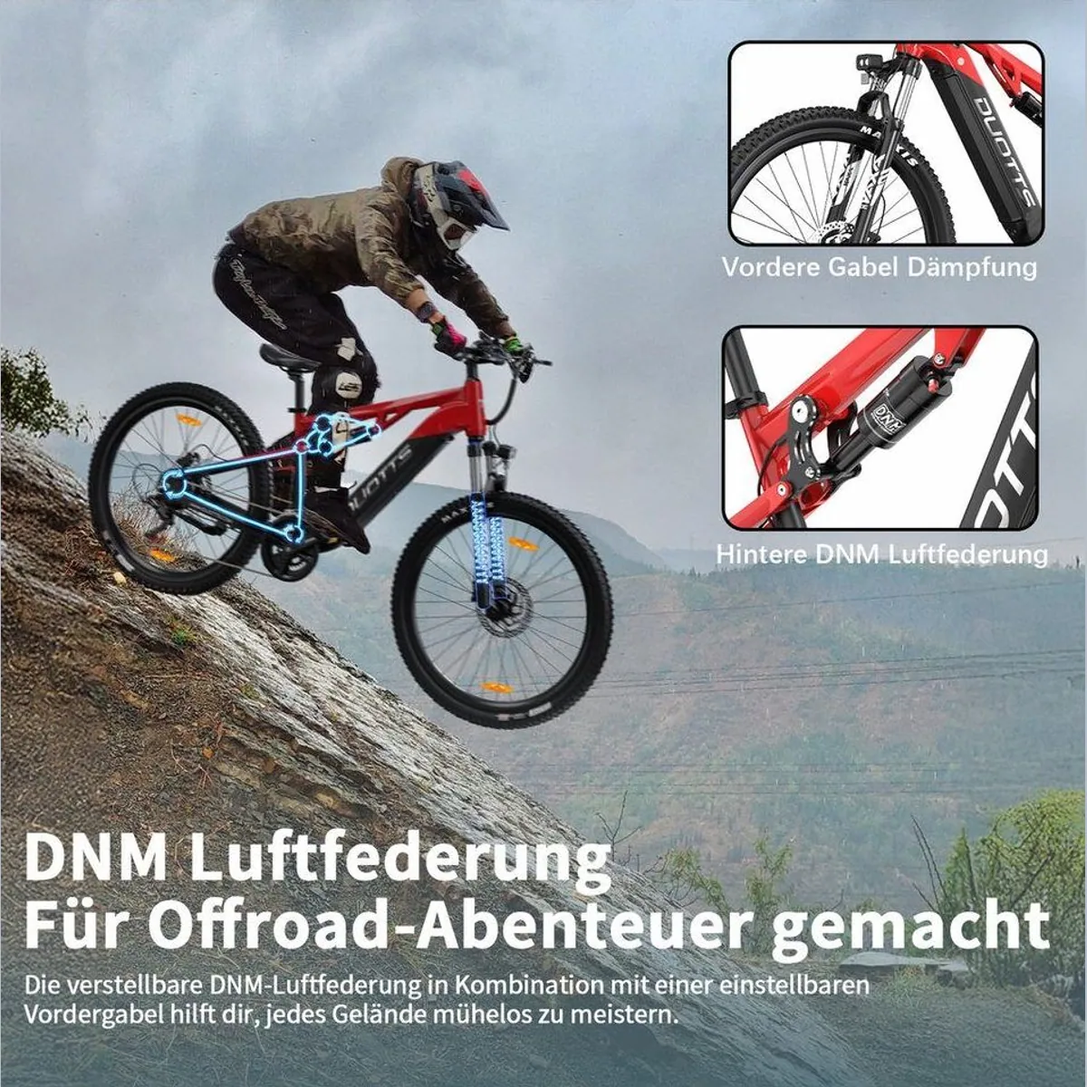 DUOTTS E29 E-Bike, kraftvoller Bafang-Motor, 14-Gang Shimano, IPX4 4