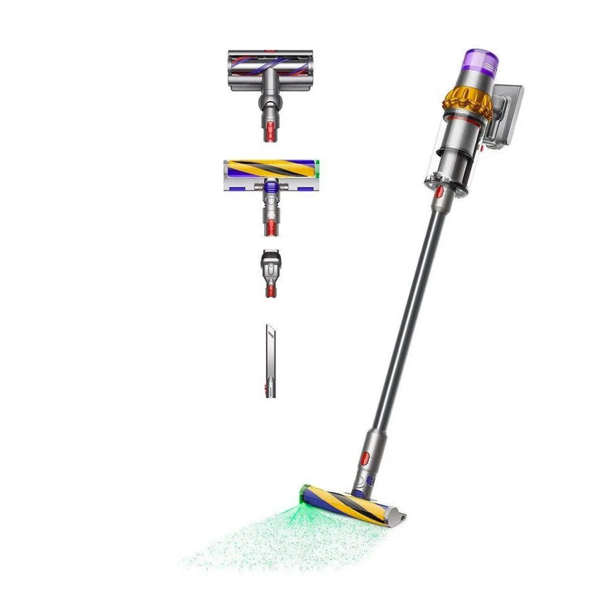 DYSON V15 Detect Absolute, höchste Saugkraft, intelligente Stauberkennung, lange Akkulaufzeit