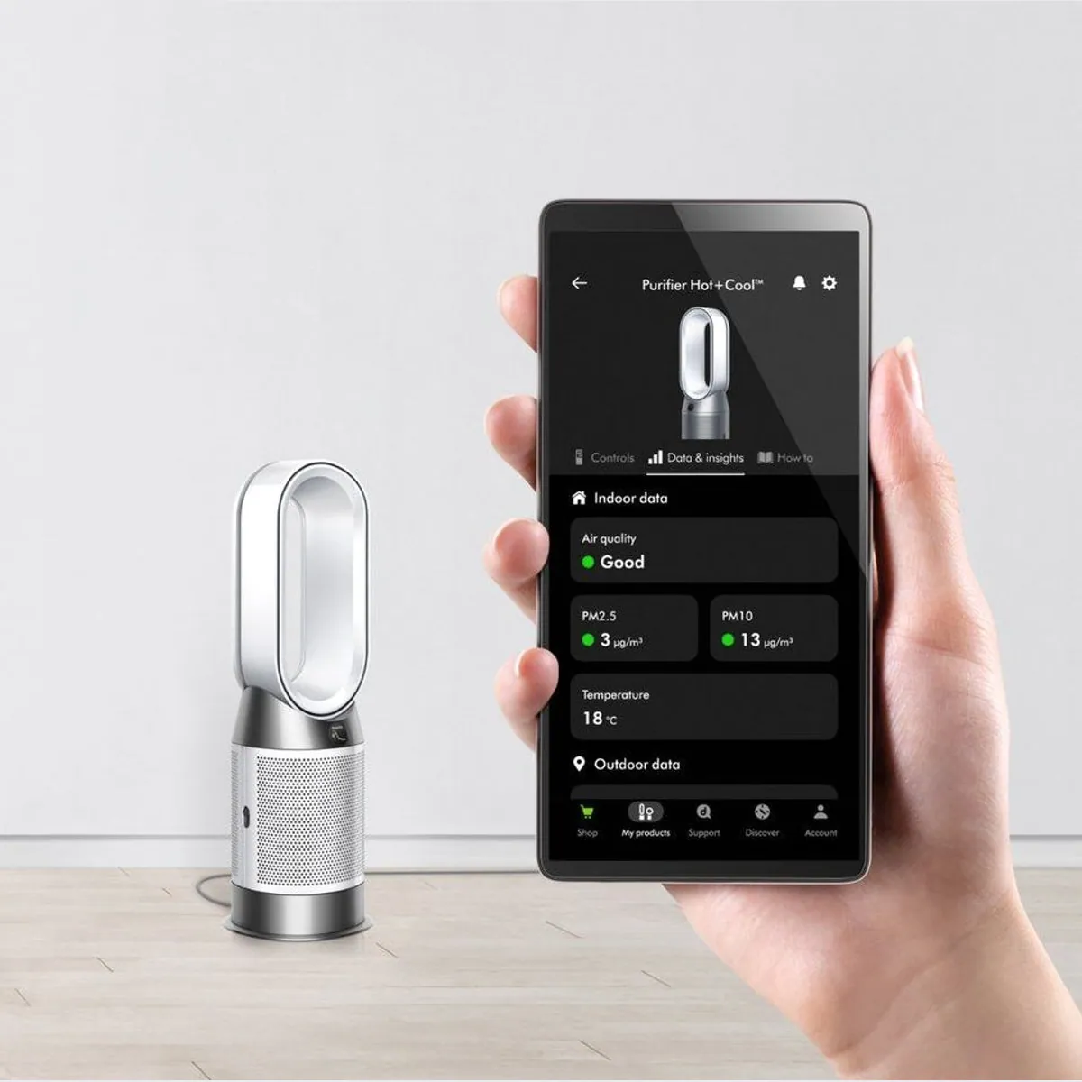 DYSON Purifier Hot+Cool HP1, Luftreiniger, Heizlüfter & Ventilator — Echtzeit-Luftanalyse, 350˚ Drehbewegung, App-Steuerung 5