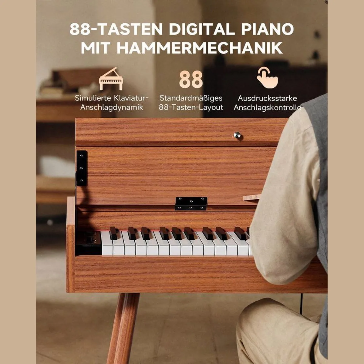 Eastar EUP-100 Digitalpiano, 88 Tasten, Hammermechanik, 13 Klangfarben 3
