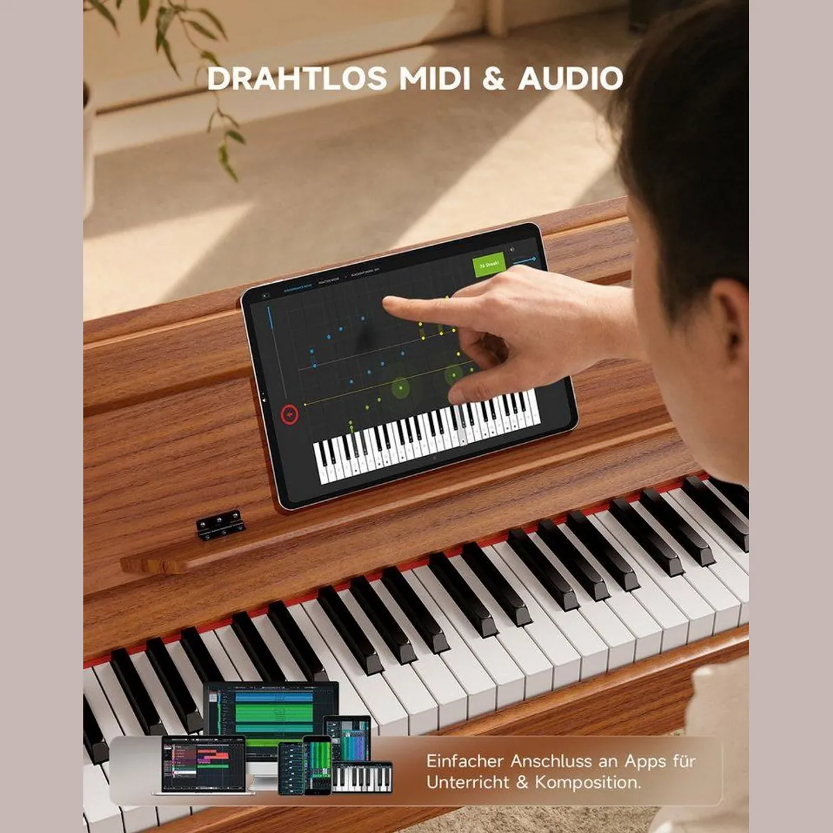 Eastar EUP-100 Digitalpiano, 88 Tasten, Hammermechanik, 13 Klangfarben 5