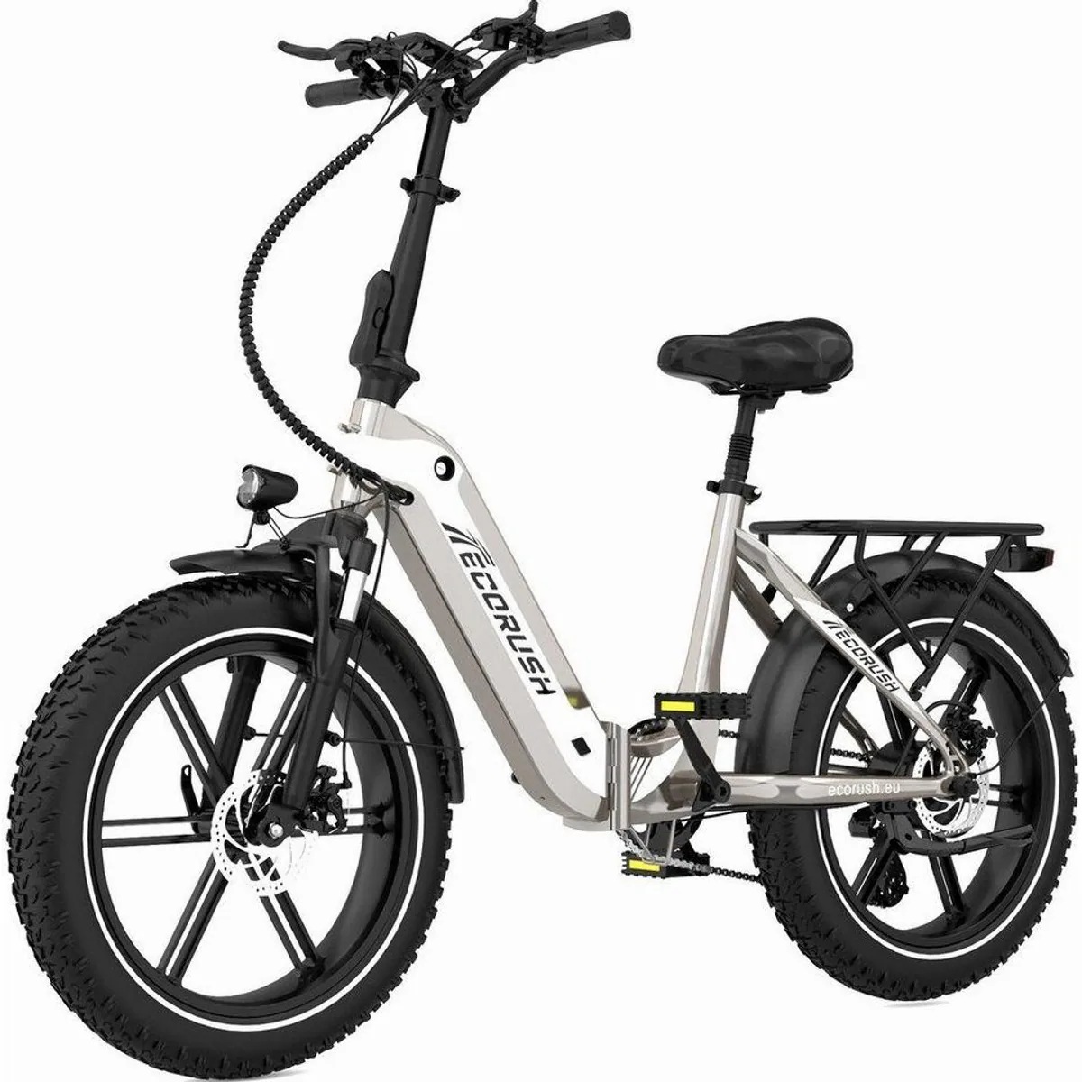 ECORUSH R2 E-Bike Faltrad, 20 Zoll, 60-100 km Reichweite, 7-Gang Shimano