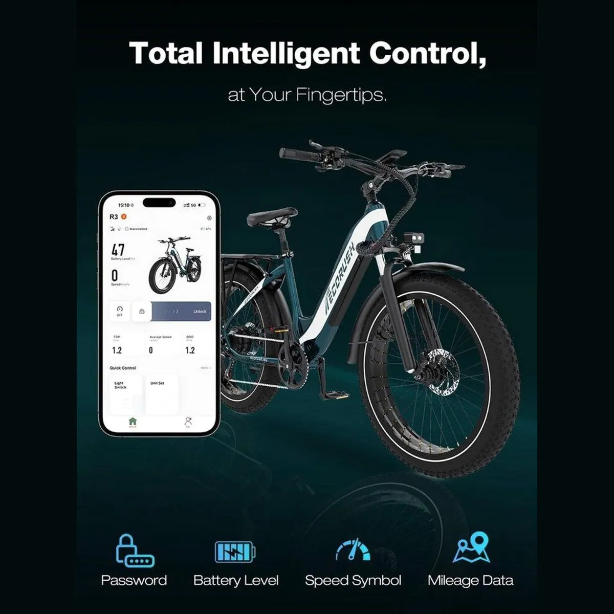 ECORUSH E-Bike Mountainbike, kraftvoller Motor, lange Reichweite, flexibles Schaltsystem 4