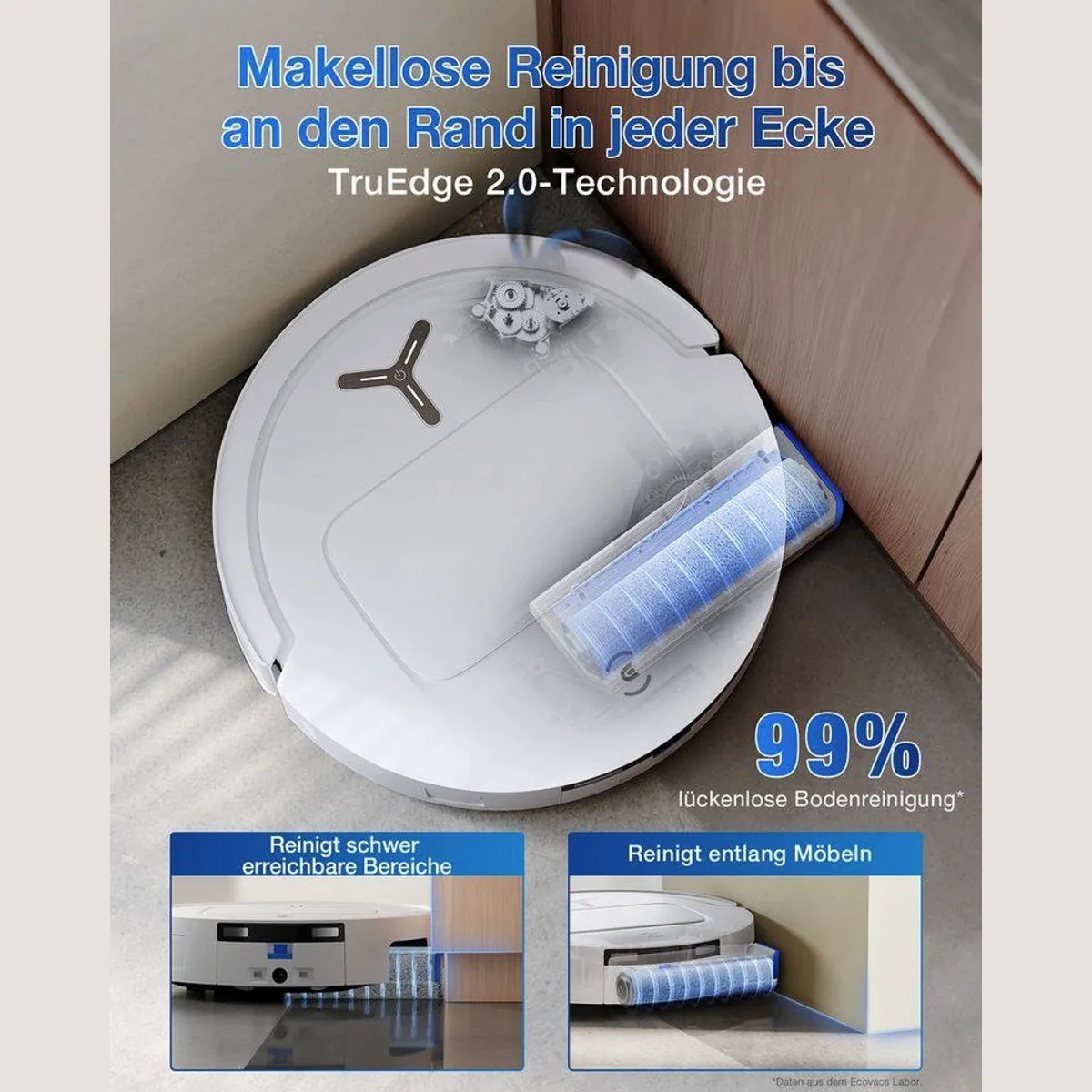 ECOVACS DEEBOT T80 OMNI WHITE, 18.000 Pa Saugkraft, Wischfunktion, intelligente Navigation 4