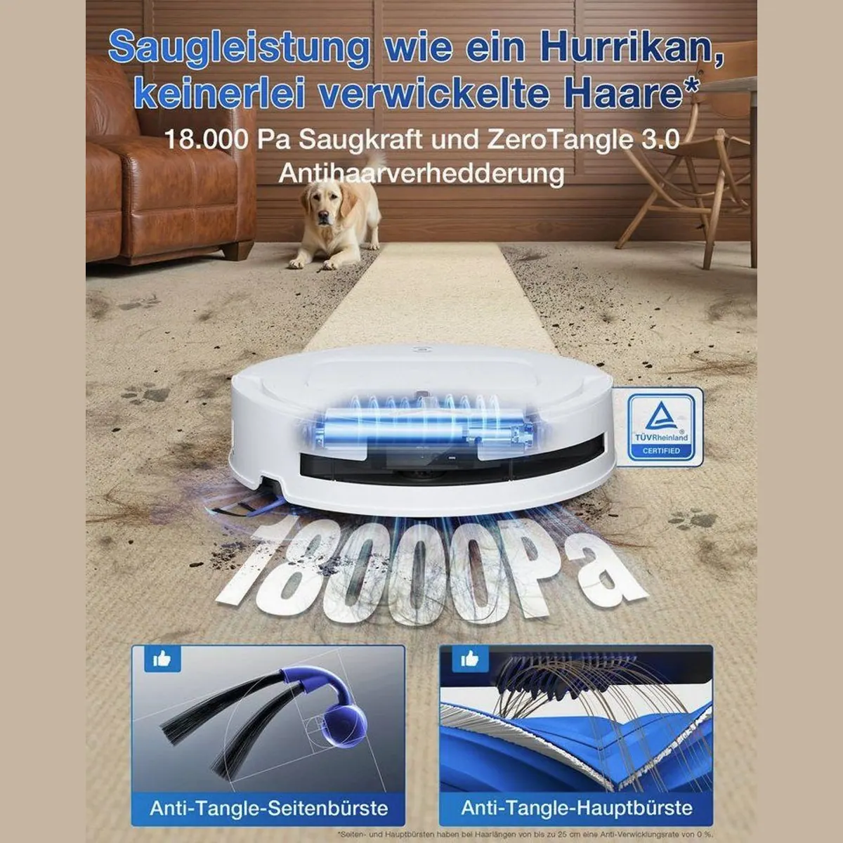 ECOVACS DEEBOT T80 OMNI WHITE, 18.000 Pa Saugkraft, Wischfunktion, intelligente Navigation 5