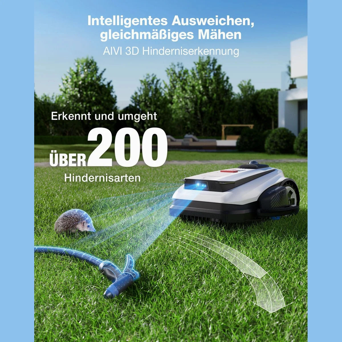 ECOVACS GOAT A1600 Rasenmähroboter, effiziente LiDAR Navigation, anpassbare Schnitthöhe 4