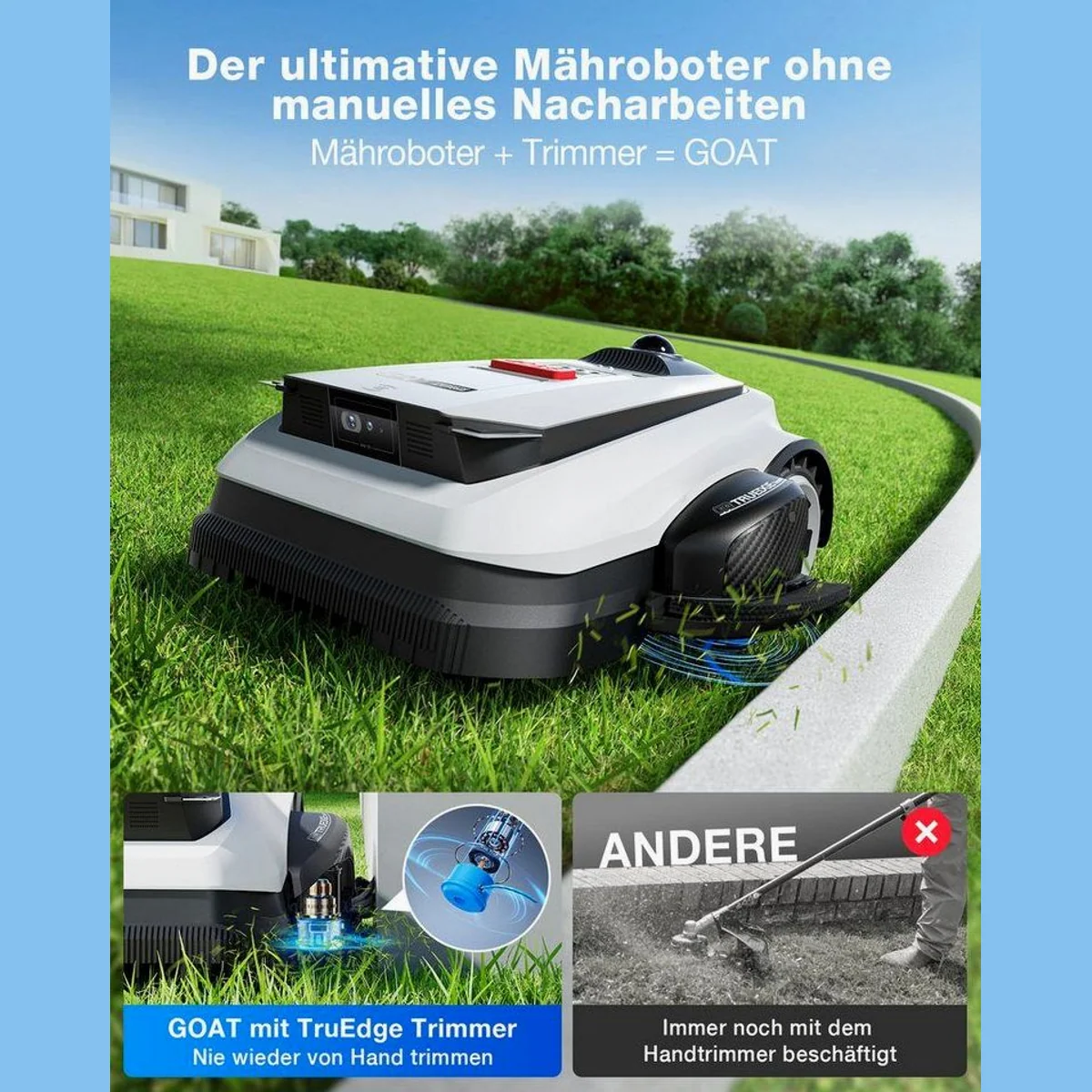 ECOVACS GOAT A1600 LiDAR PRO Care Kit, effizientes Mähen für 400 m² Rasenfläche 4