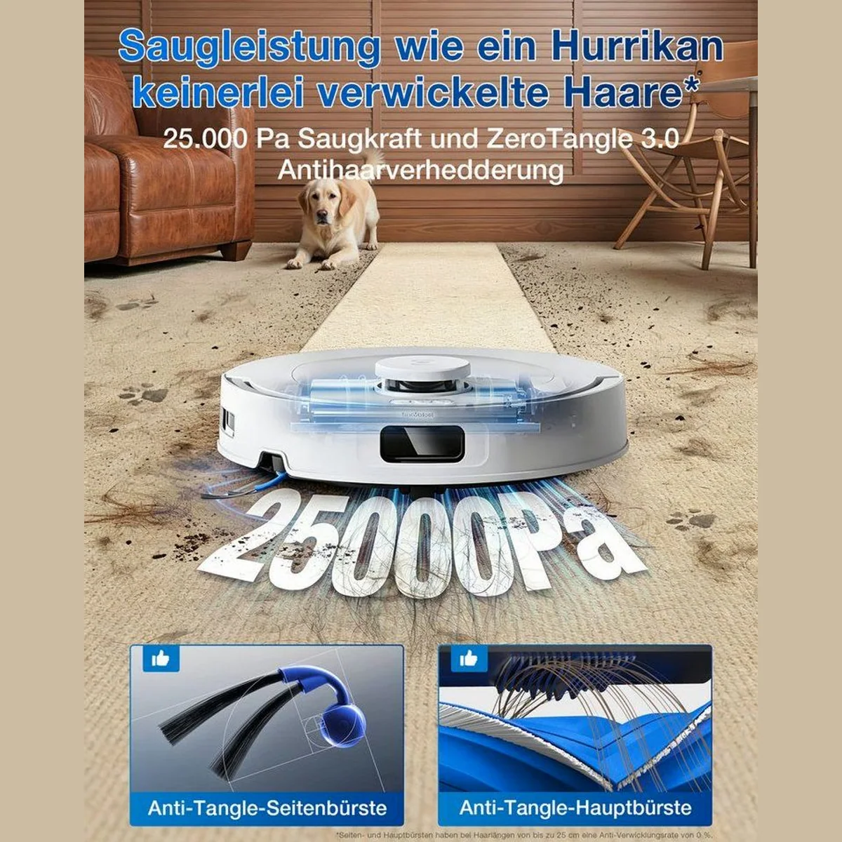 ECOVACS DEEBOT T30e Omni, 25000 Pa Saugkraft, All-in-One-Station, OZMO Turbo 2.0 Wischen 2