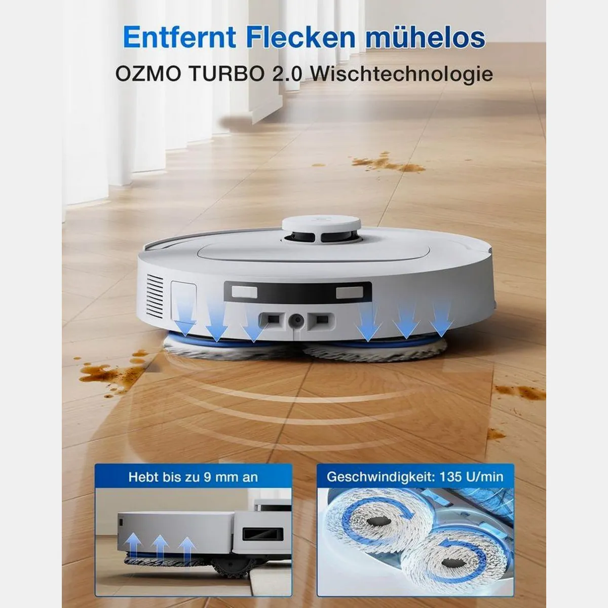 ECOVACS DEEBOT T30e Omni, 25000 Pa Saugkraft, All-in-One-Station, OZMO Turbo 2.0 Wischen 3