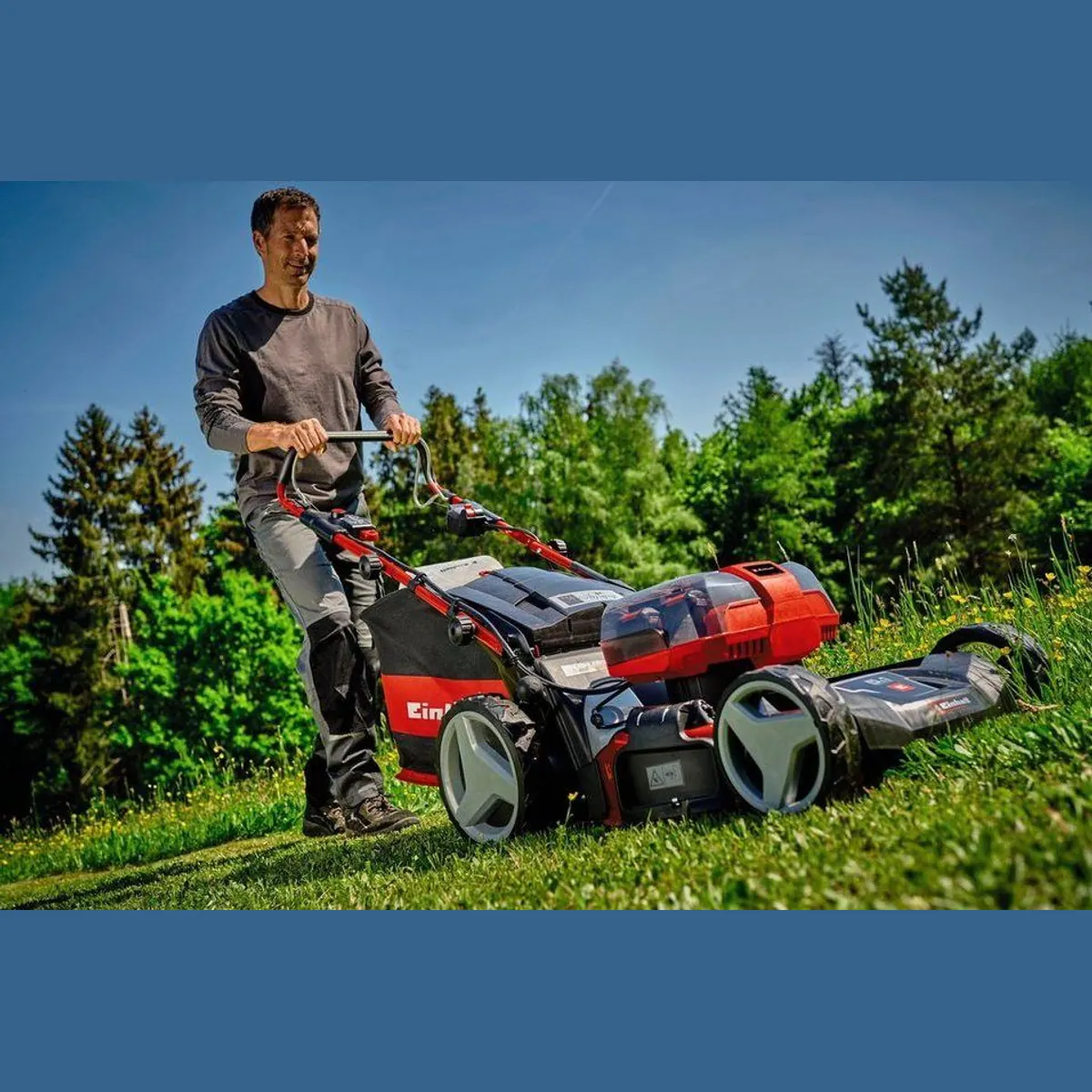 Einhell GP-CM 36/47 S HW Li, 47 cm Schnittbreite, 4 Akkus und Ladegerät — kabelloser Rasenmäher mit Radantrieb 2