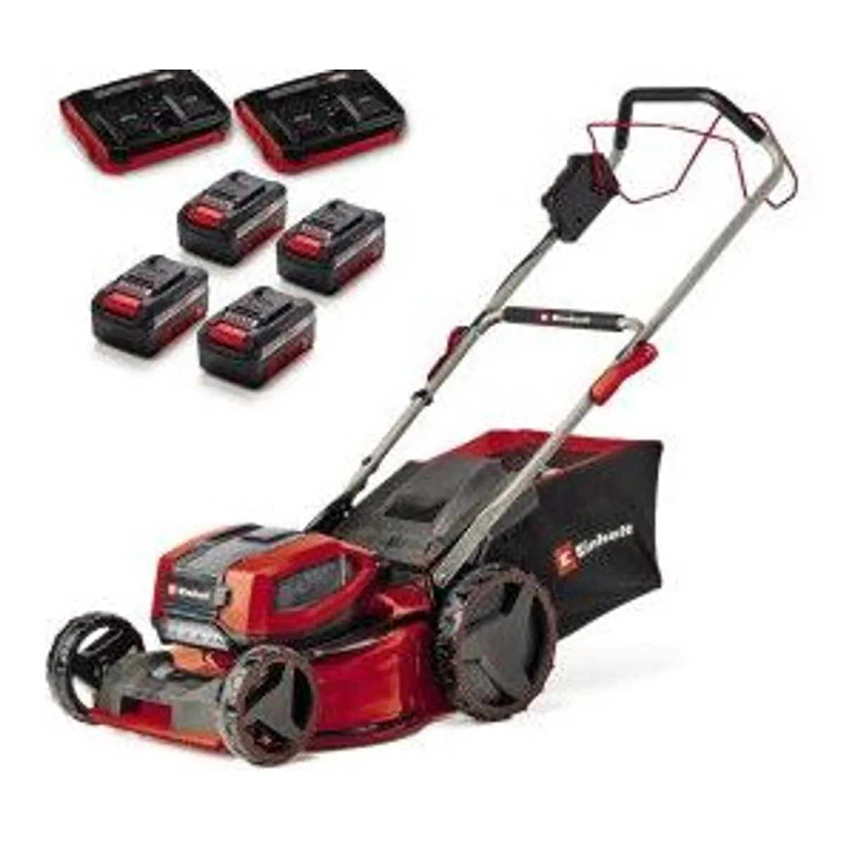 Einhell GP-CM 36/47 S Li BL, kraftvoller Akku-Rasenmäher mit 4 Akkus 4,0 Ah und Ladekabeln