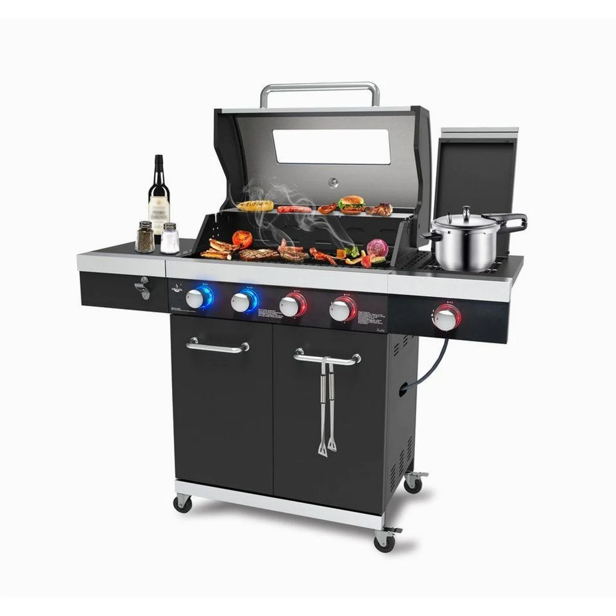 El Fuego Kingsten Gasgrill, 5 Brenner, Sichtfenster & Infrarotbrenner