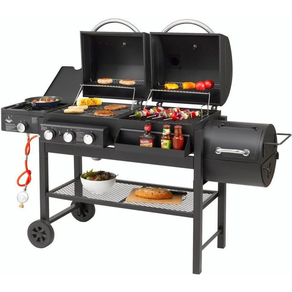 El Fuego Gasgrill Sierra, Gas- und Holzkohlekombination, vielseitig einsetzbar