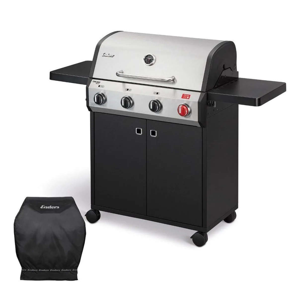 Enders Chicago Next 4R Turbo Gasgrill, stufenlos regulierbare Brenner, integrierte Fettschublade
